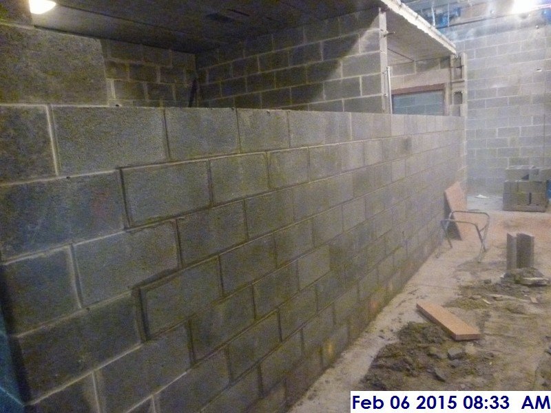 Block work at the 1st floor detention cells Facing North-West